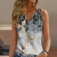 Ballsfhk ženska modna casual v-izrez gradijentna pruga na vrhu majica bez rukava