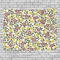 Popcreation Yellow i crveni cvjetni ukras za ukrašavanje doma zidne tapiserije