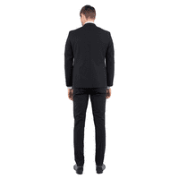 Muški crno odijelo, slim fit 3-komadne proširive stručne hlače