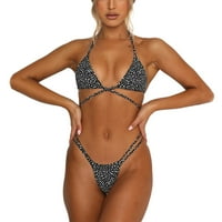Žene kupaćih kostima Tri Leopard Print Split Plus Size Veličina odjeća Bikini setovi za žene kupaće kostim