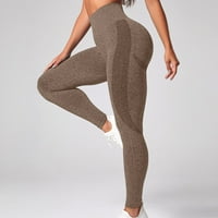 Vedolay Ženske hlače Ležerne prilike Wode Wide nogu Yoga Tummy Control Pants Workout Hlače, Brown XL