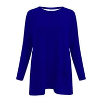 Plus veličine Žene dugih rukava okrugli vrat Duks džepni pulover labavi bluza za bluzu tunike za gamaše