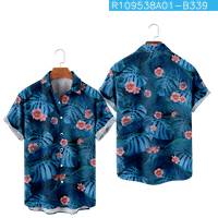 Muške dječje havajske košulje s kratkim rukavima prema dolje Regularni fit džepni košulji za majice