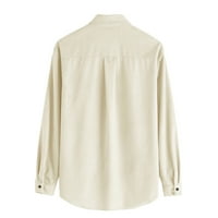 Clearce Muns bluza Dugi rukav gumb za laper dolje majice Fit Soild Comfort košulje Redovno Fit Basic