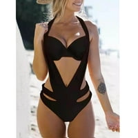 Wofedyo bikini setovi za žene za žene V izrez spojeni kupaći kostim gumenim kostima za kupaće kostime