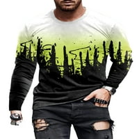 Prednji ruk s dugim rukavima za muškarce 3D grafički tisak na vrhu Casual Fall Tee majice