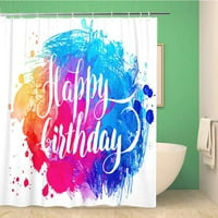 Ružičasta boja za ručnu vodu sretan rođendan kreativni skript godišnjica vodootporna poliesterska zavjesa s kukama