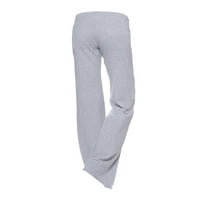 Caveitl Stretch pantalone za žene, jesenjije žene vježbanje gamaše Stretch tipka za struk Pocket Yoga teretana Loose hlače Grey, XL