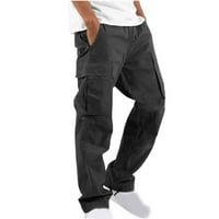 Muške bagerske hlače sa džepovima pamučne širine pantalonske pantalone