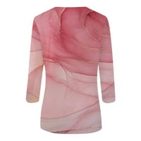 Corashan ženska kravata tiskana okrugla dekolte, modni casual pulover Top bluza ružičasta L