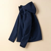 Ženski kišni kaputi plus veličine Čvrsta duga rukava Y2K tamnoplava jakna 4xl