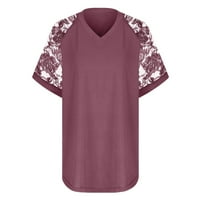 Košulje za žene Trendi Ženska ljetna casual labavi plus veličina Solid V rect bluza s kratkim rukavima
