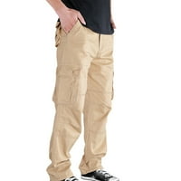 DQueduo teretni pantalone za muškarce plus veličine čisti pamučni multi-džepni dodaci otporni na harove