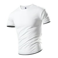 Majica kratkih rukava za muške ljetne čvrste boje okrugli vrat Slim casual opuštene fit majice Udobni