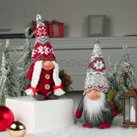 Snowflake Božićno gnomes set od 2, kuća za odmor Švedska plišana Tonko Punjena stola Lutka ručno rađeni Gnome Poklon Elf Figurine