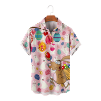 Uskršnja crtana havajska majica za muškarce dječake 3D crtani dječji majica za mušku bluzu na plaži,
