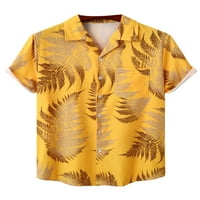 Voguele muns bluza revel vrat kratkih rukava ljetne majice za odmor majica Havajska majica žuta l