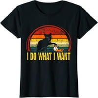 Smiješna grafička majica radim ono što želim Cat Cup