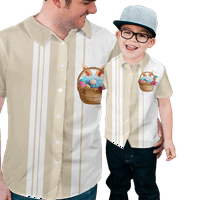 FNNYKO SHIrts za muškarce i dječake Uskršnji Hawaiian Uskrsni ispisani opušteni-fit casual majica s kratkim rukavima na havajskoj majici Ljetna majica za odrasla djeca