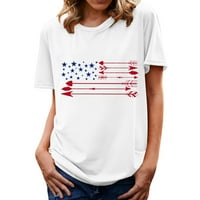 Žene vrhovi ljetni dan neovisnosti tiskani majice kratkih rukava majica za bluze casual tees