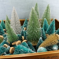 Minijaturna sisal smrznuta božićna četka za boce mini drveća Plastična stolna stabla ukrasi za božićnu