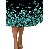 Ženski personalizirani cvjetni print V izrez Haljina s kratkim rukavima s dugim rukavima, haljina s