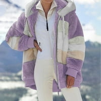 Ženske prevelike jakne sherpa šaro modne lagane nejasne fleke kardigan kaput labavi fit Fluffy gornja