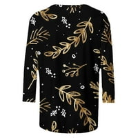 Košulje za ženske plus veličine cvjetni print rukav za posadu CALEST CALEST pulover Loase FIT Cute Tees