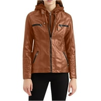 FAU kožne jakne za ženske modne drešene, ženske kožne jakne zazor, fau kožna jakna Ženski motocikl patentni