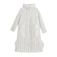 Entyinea zimski kaputi za ženske jakne za vjerenu rastezanje puffera sa kapuljačom bijelom xl