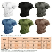 Prednjeg swalk muns V izrez Majica Solid Boja kratkih rukava T majice Ljetni vrhovi zeleni XL