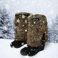 Yinguo čizme za žene cipele sniježne čizme duge plijene topli pamučni klinovi čizme za koljena