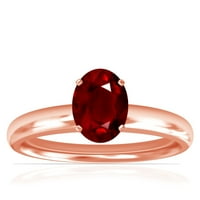 Gemsny Jul Rođenje - Tradicionalni ovalni ruby ​​solitaire prsten