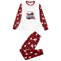 Reindeer Ženske božićne pidžame klasične gornje i plaćene hlače crtani PJS set za parove i djecu i pse