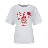 Valentinovo košulje za žene Grafičke tenske trendy patuljke Print sa kratkim rukavima s kratkim rukavima