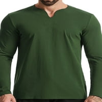 Glonme Muški vrhovi Majica sa čvrstim bojama V Majice Sport Casual Pulover Regular Fit Floreng Bluza