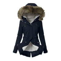 Komunalna jakna Ženska dnevna plus veličina zimski kaput rever ovratnik dugih rukava Vintage zgušnjana