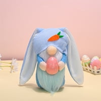 Multitrust Easter Plish Gnome lutka dugačak uši bezbojni zec drži oblik jajeta punjena igračka dekoracija