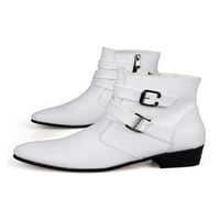 Muške modne čizme s niskim teletskim gležnjačim čizmama Zip Up zimske cipele hodanje klasične casual