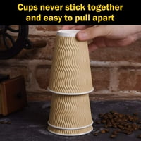 LuckyPack grof za jednokratne izolirane valoviti papir šalice kafe sa poklopcima i slamkama