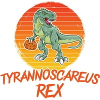 Tyrannoscareus remen smiješan dinosaur Halloween kostim muški bijeli grafički tenk top - Dizajn od strane