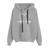 Hoodies Wendunide za žene Ležerne prilike ispisani džemper s dugim rukavima ženske vrhove