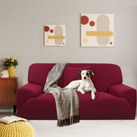 Piccocasa Jacquard Sofa pokriva Strech debeli kauč s klizačem, crveni veliki