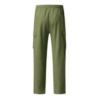 Duks za muškarce pamučne platnene pantalone s elastičnim strukom vučene dnevne casual pantalone Sportske