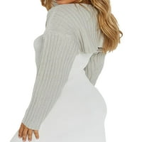Ženski džemper za slijeljenje slegnuća ramenima Čvrsta boja otvoreni prednji kardigan Pleteni gornji