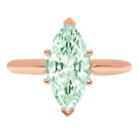 2.5ct Marquise Cut zeleni simulirani dijamant 18k ružičasto zlato Angažovane prstene veličine 8.25