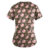 Knosfenske ženske cvjetne casual majice Ljeto V izrez kratki rukav 2xl