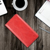 Za Apple iPhone PRO MA kožni novčanik torba magnetske odvojive kreditne kartice utor za preklopni špel za preklopni špen FIT iPhone Pro - crveni