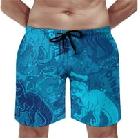 Muški dinosaur-dino-plavo-camo-kamuflaža kupaći trup Brzo suho kupalište casual kupaći kostim cool Swim