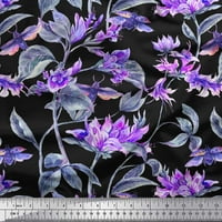 Soimoi Moss Georgette lišće tkanine, insekti i divlji cvijet za štampanje tkanine sa širokim dvorištem